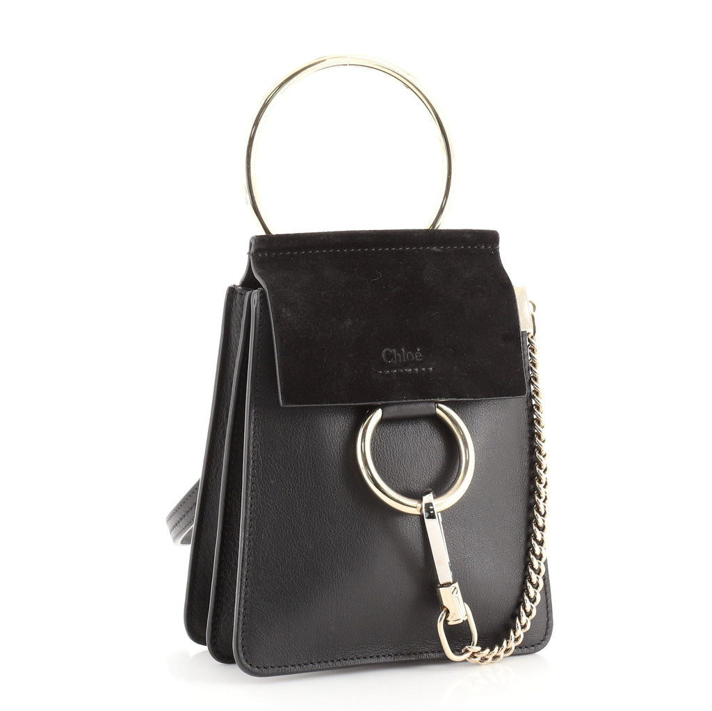 Faye Bracelet Crossbody Bag Leather and Suede Mini