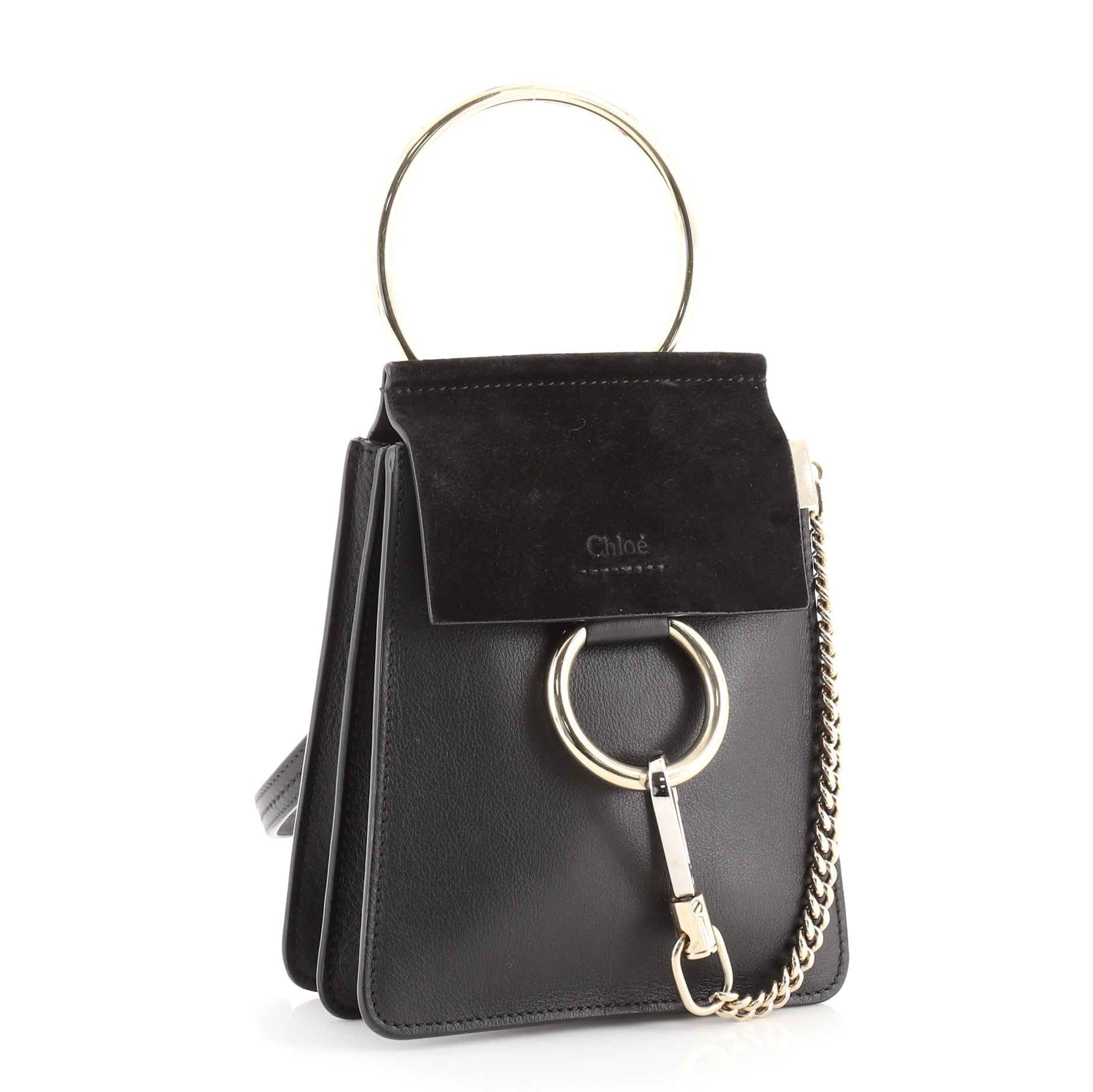 Faye Bracelet Crossbody Bag Leather and Suede Mini