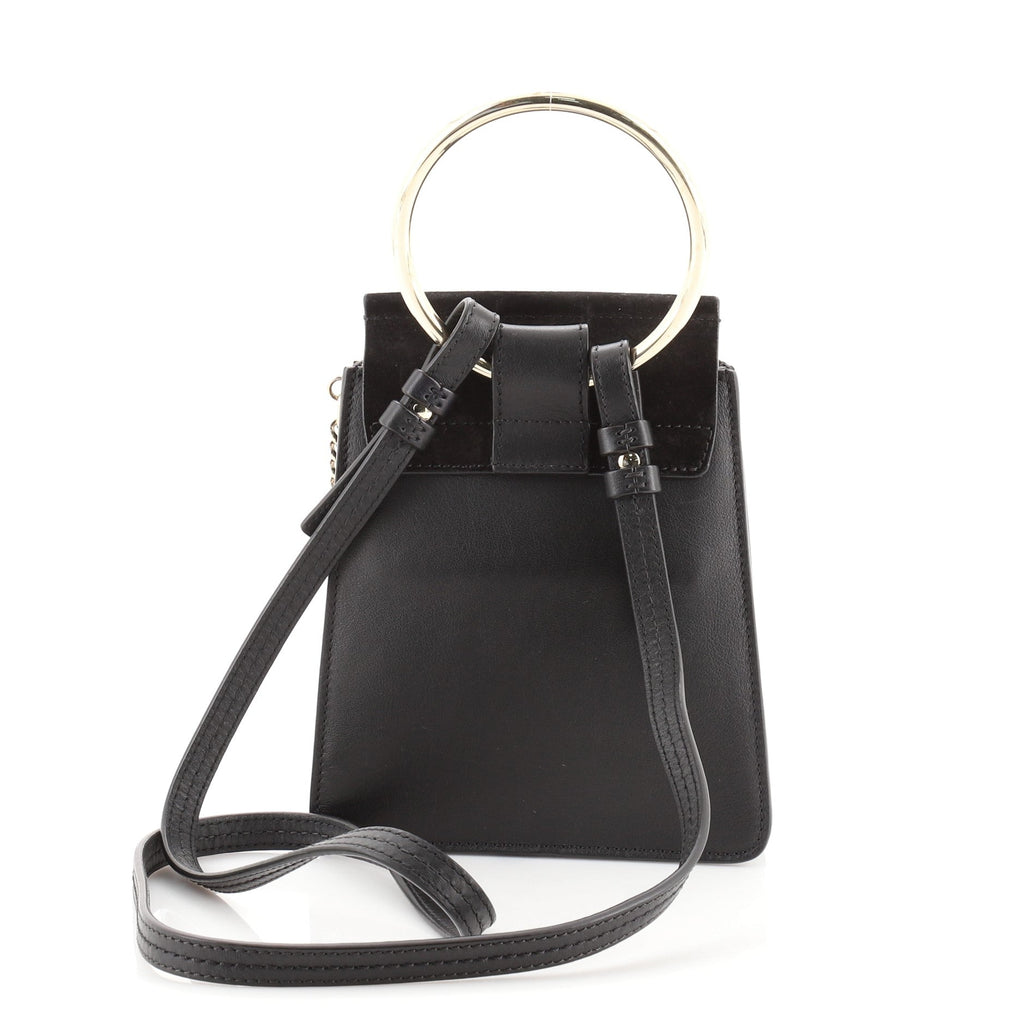 Faye Bracelet Crossbody Bag Leather and Suede Mini
