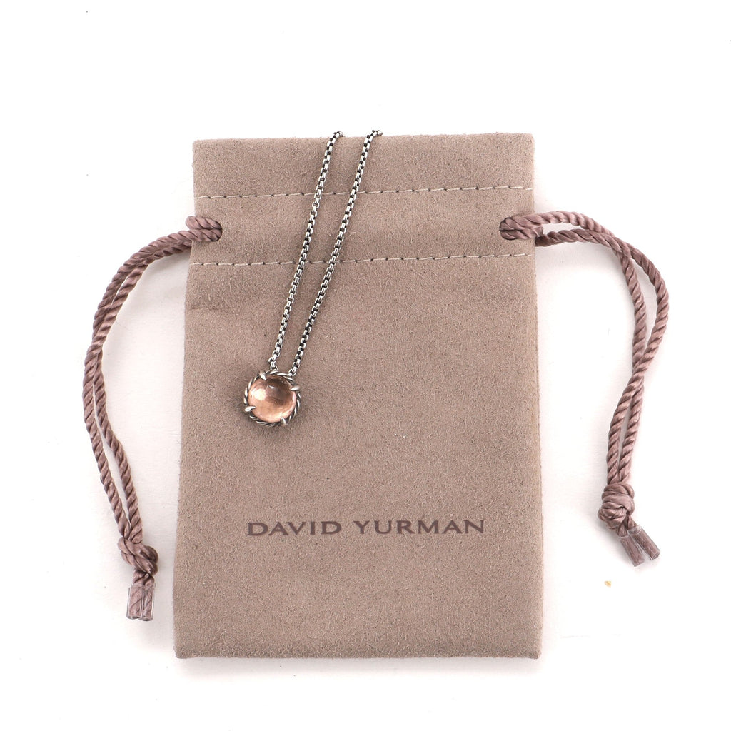 Chatelaine Pendant Necklace Sterling Silver with Morganite