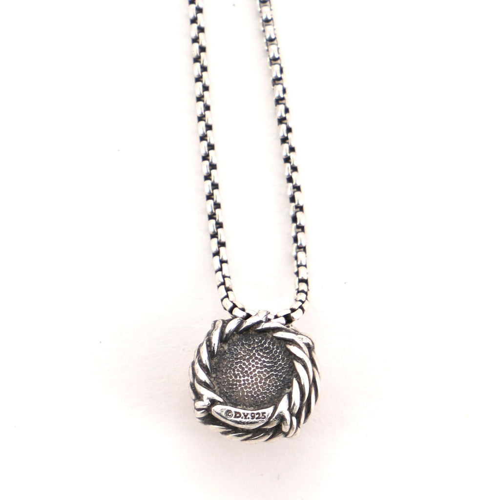 Chatelaine Pendant Necklace Sterling Silver with Morganite