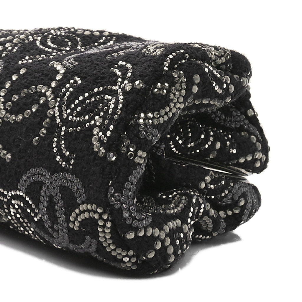 Tweed Strass Pudong Clutch Black