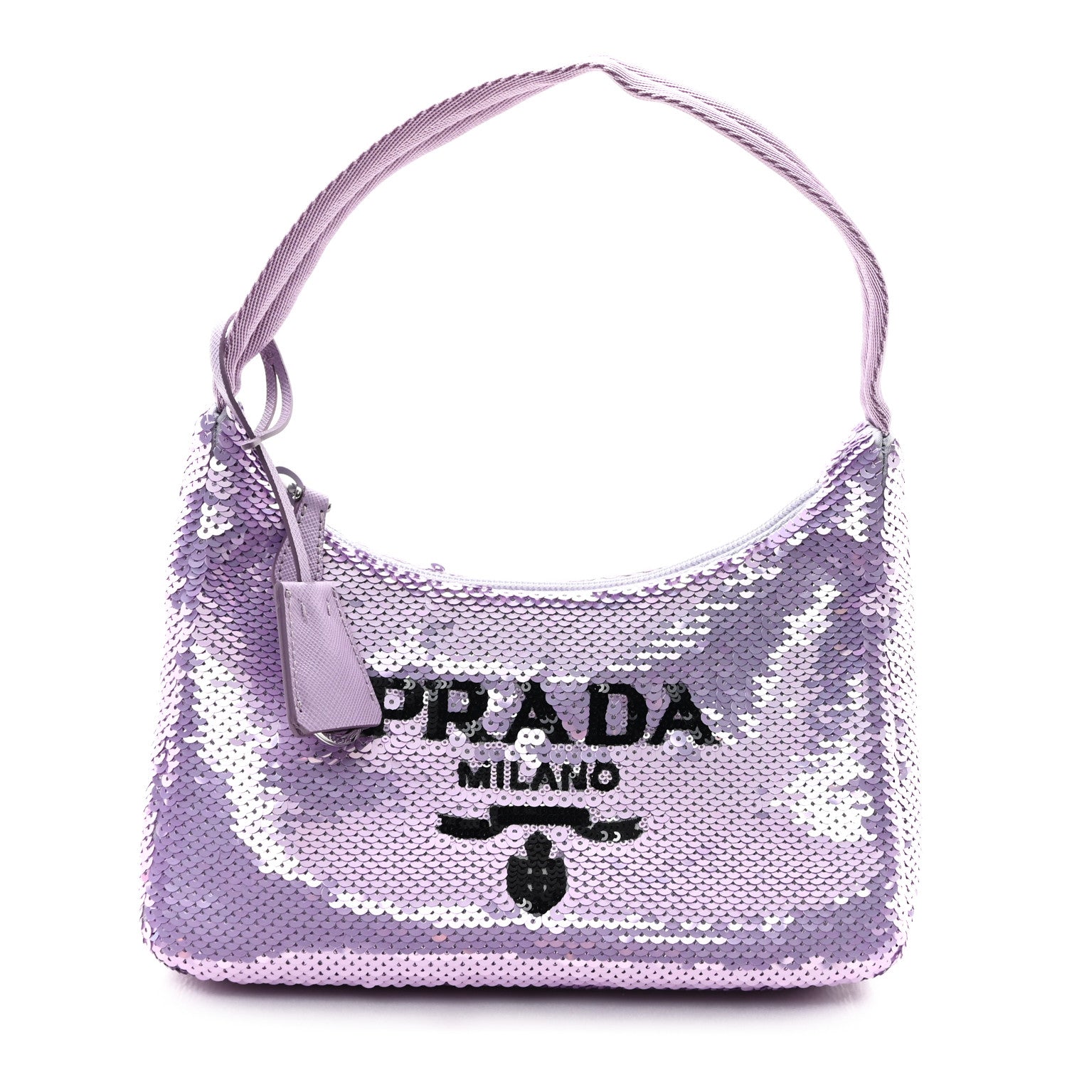 Paillettes Sequin Mini Re-Edition 2000 Bag Lilium Black