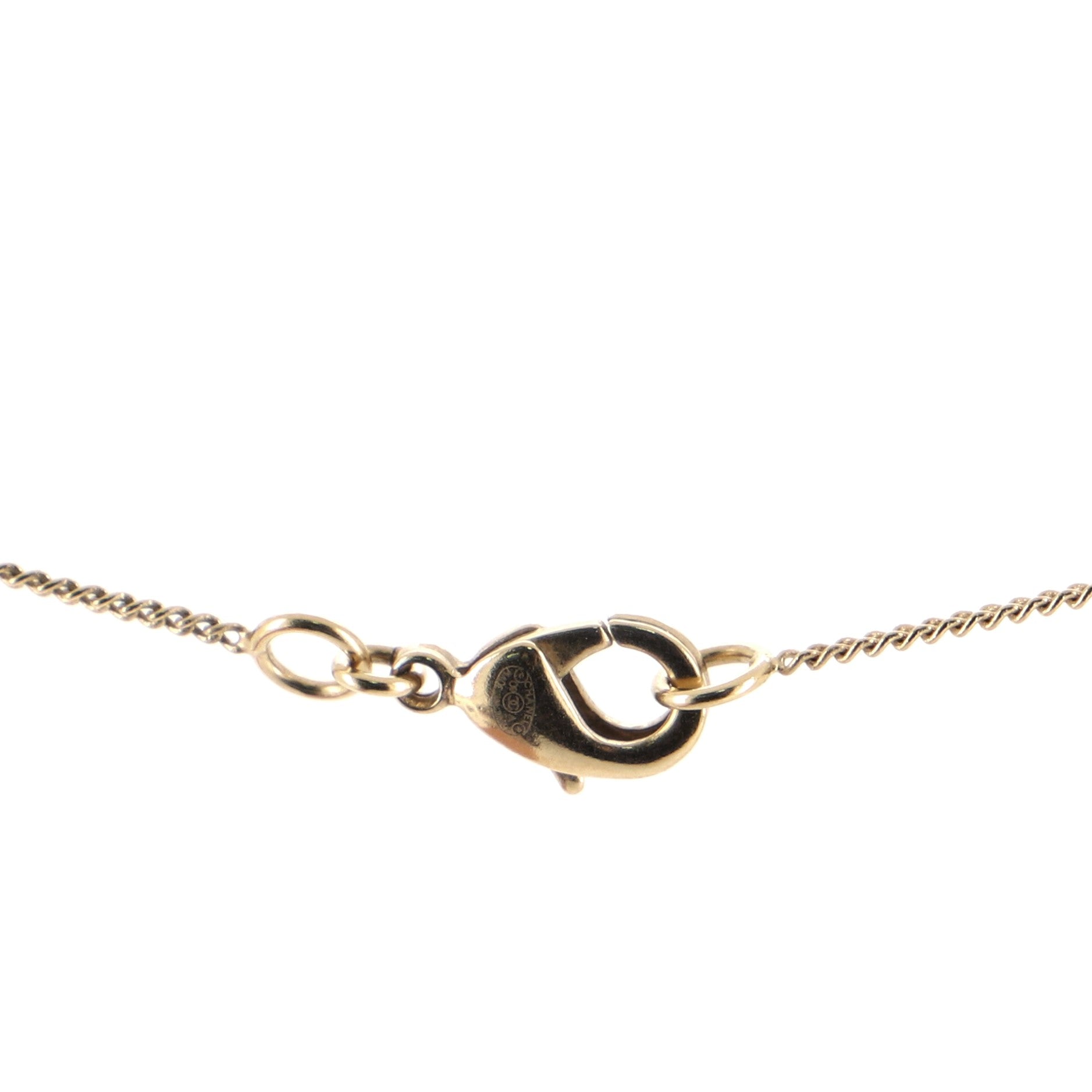 CC Drop Pendant Necklace Metal with Crystal and Glass