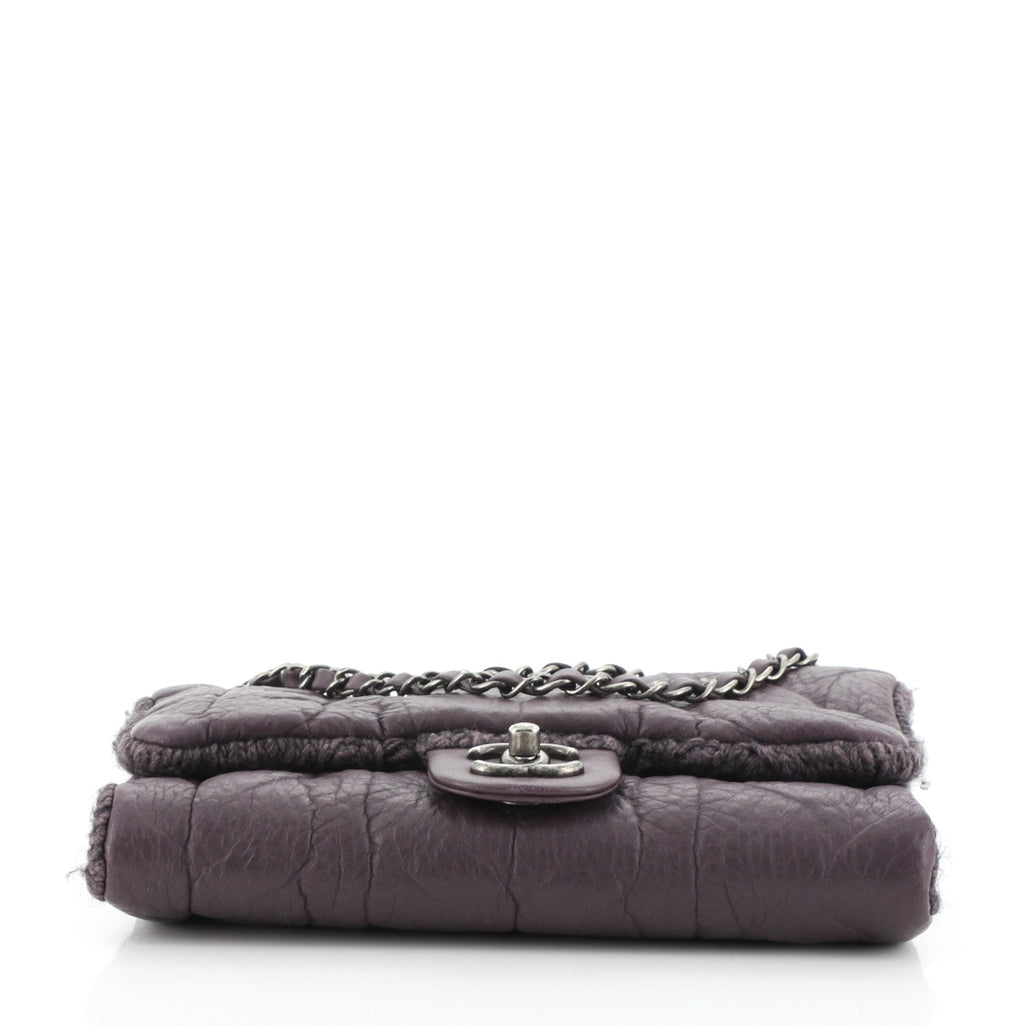 Chic Knit Flap Bag Sheepskin and Wool Mini