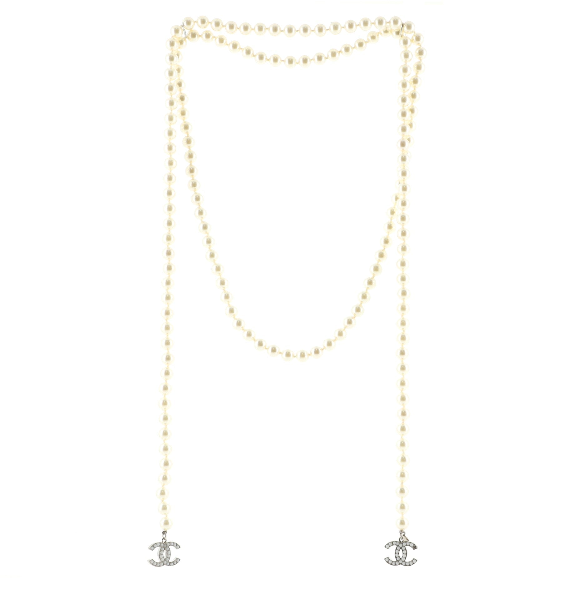 CC Pearl Chain Necklace Faux Pearl with Metal