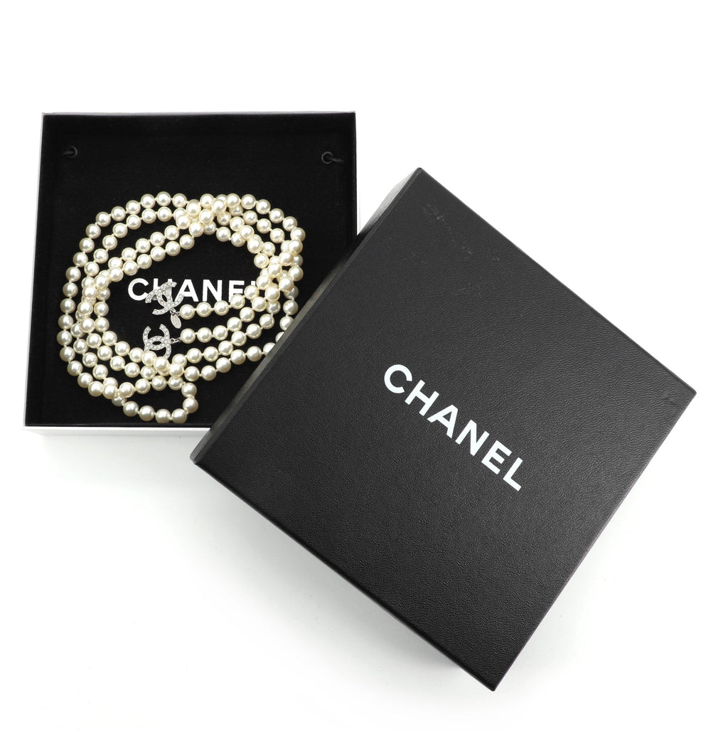 CC Pearl Chain Necklace Faux Pearl with Metal