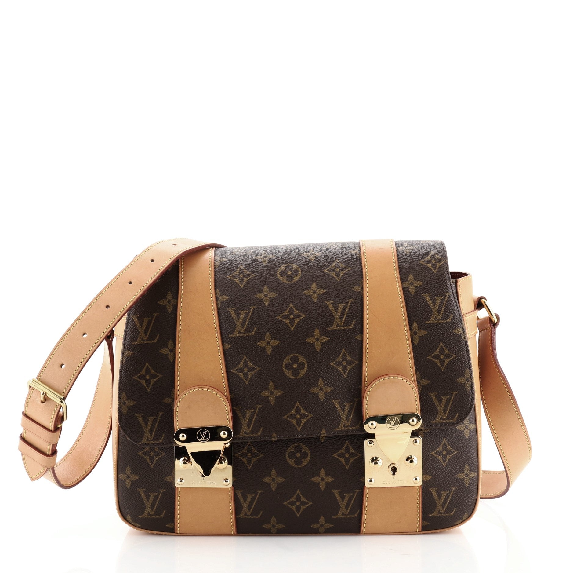 Double Buckle Messenger Monogarm Canvas