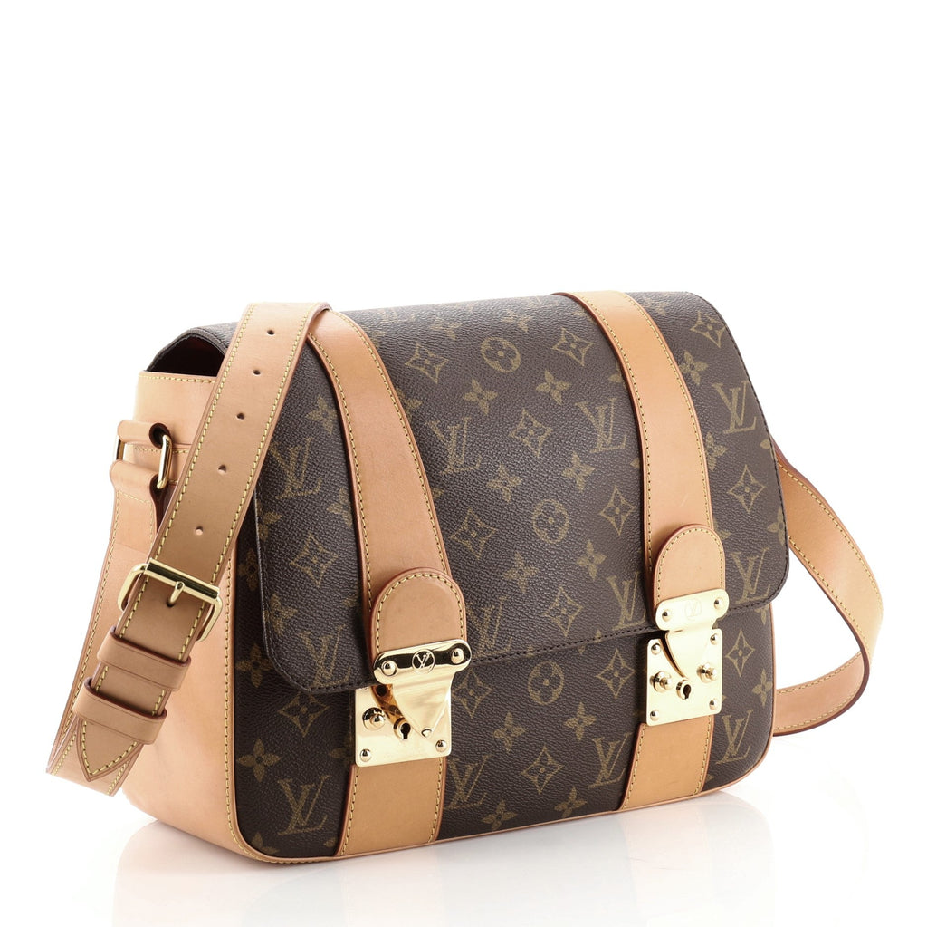 Double Buckle Messenger Monogarm Canvas