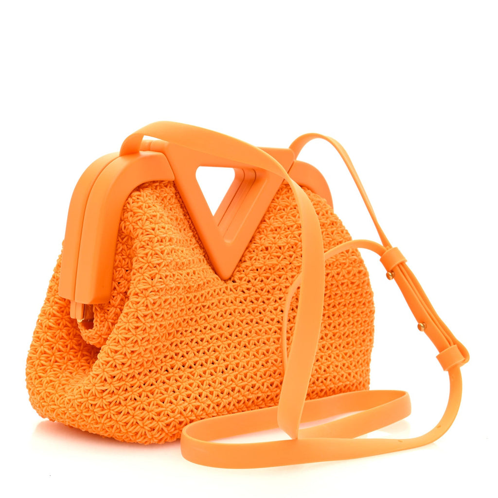 Rubber Crochet Small The Point Triangle Bag Tangerine