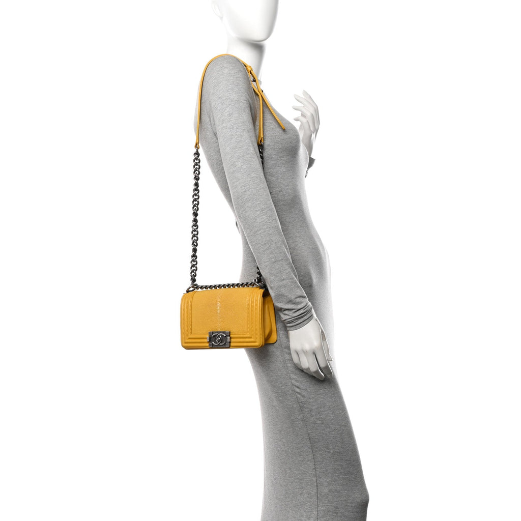 Galuchat Stingray Small Boy Flap Yellow
