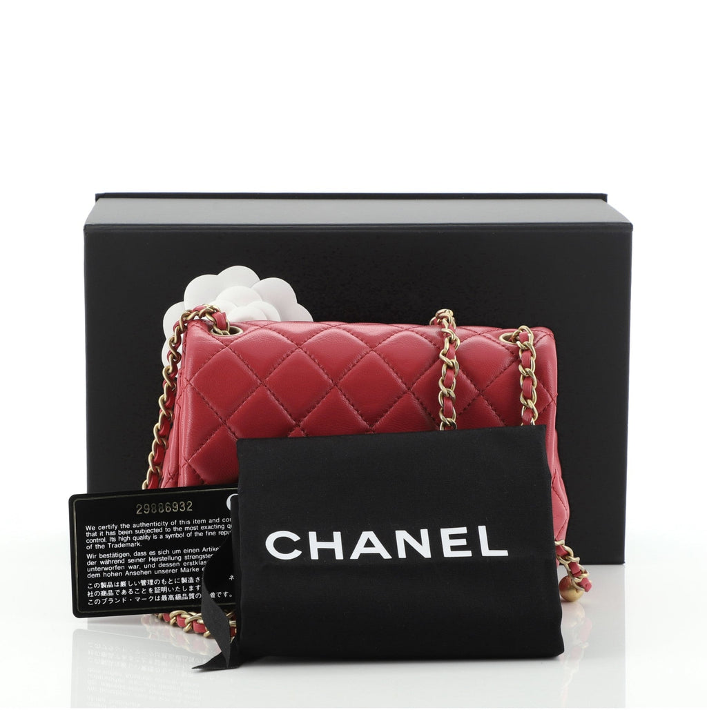 Pearl Crush Square Flap Bag Quilted Lambskin Mini