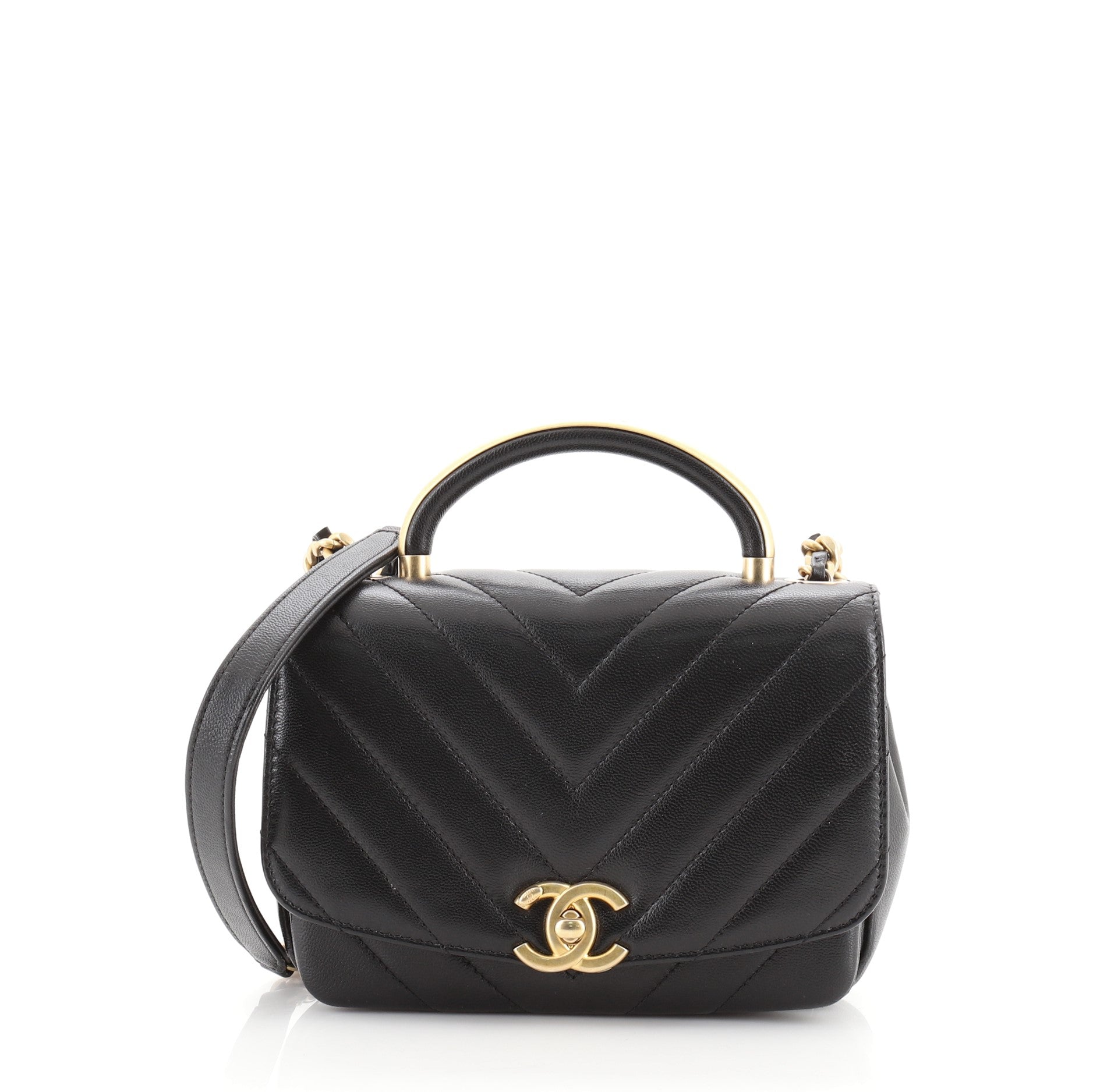 Carry Around Flap Bag Chevron Caviar Mini