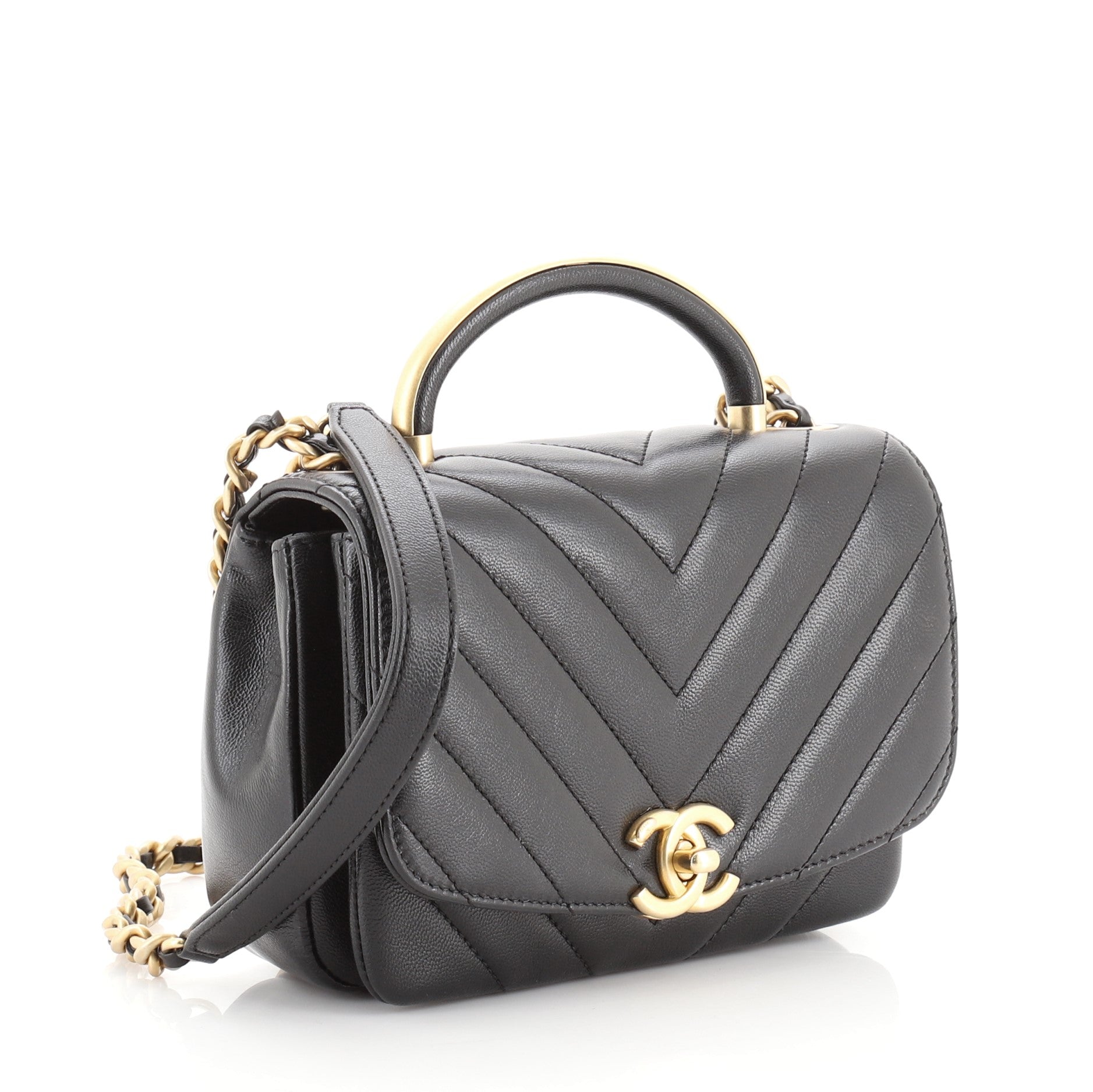 Carry Around Flap Bag Chevron Caviar Mini