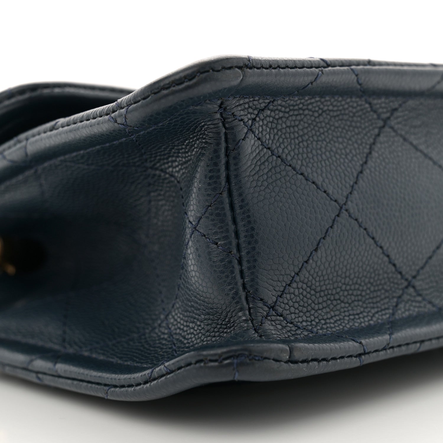 Caviar Quilted Mini Sweet Classic Flap Navy Blue