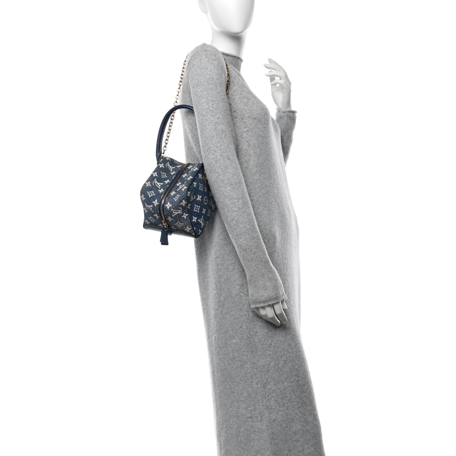Monogram Jacquard Denim Square Bag Bleu
