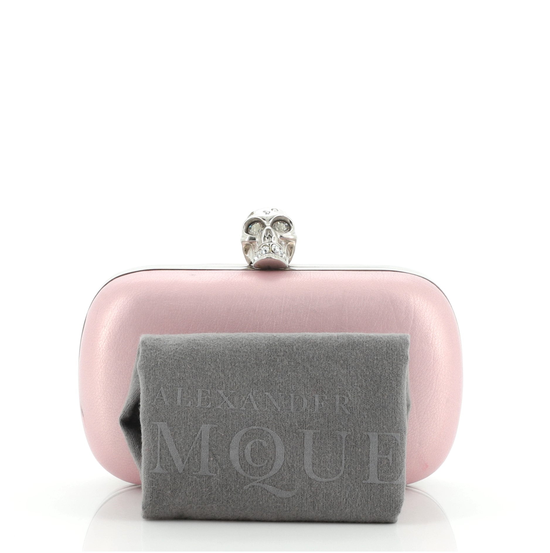Skull Box Clutch Leather Small