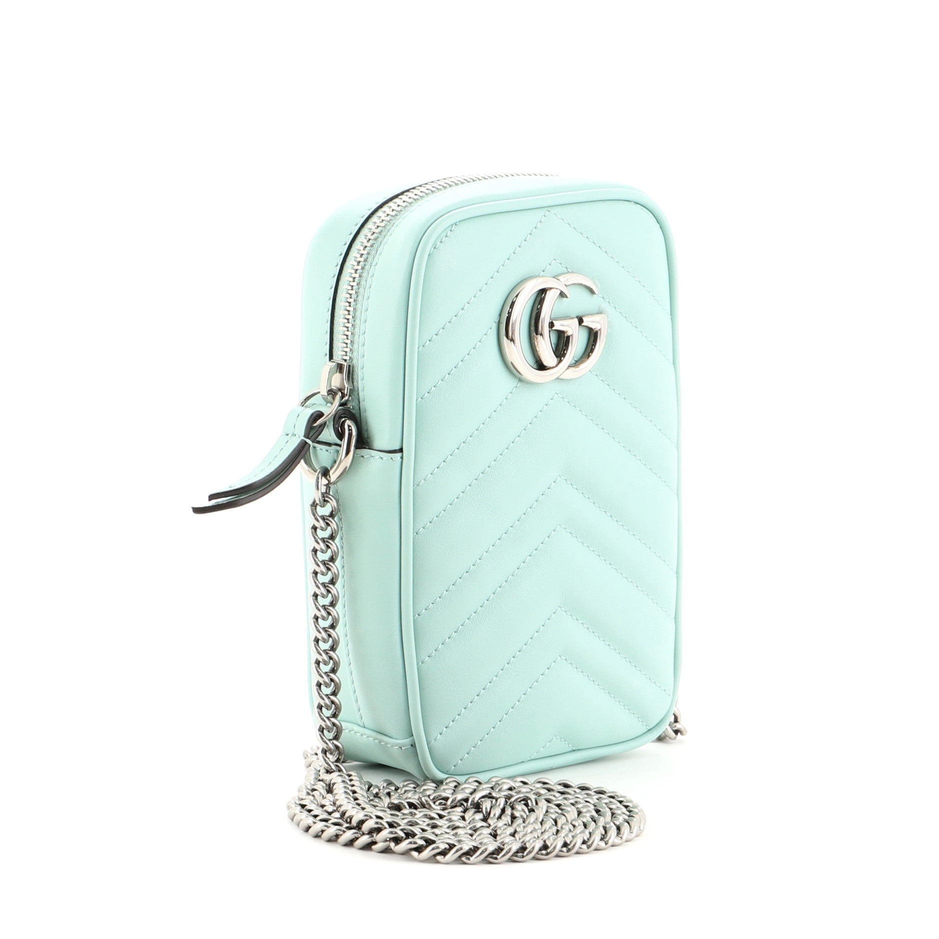 GG Marmont Vertical Phone Crossbody Bag Matelasse Leather Mini