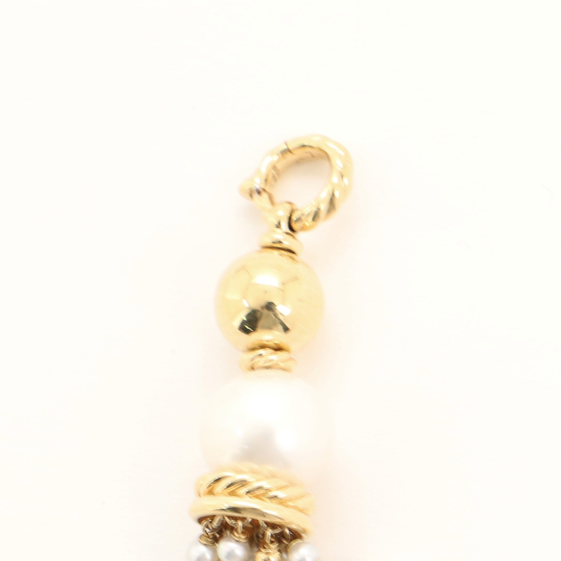 Oceanica Tassel Pendant Necklace 18K Yellow Gold and Pearls