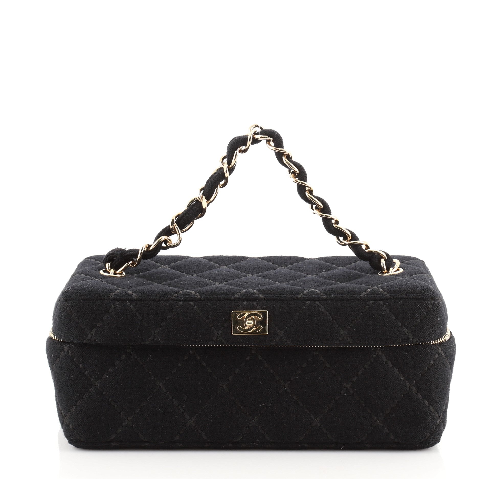 VIntage Chain Handle Vanity Bag Quilted Jersey