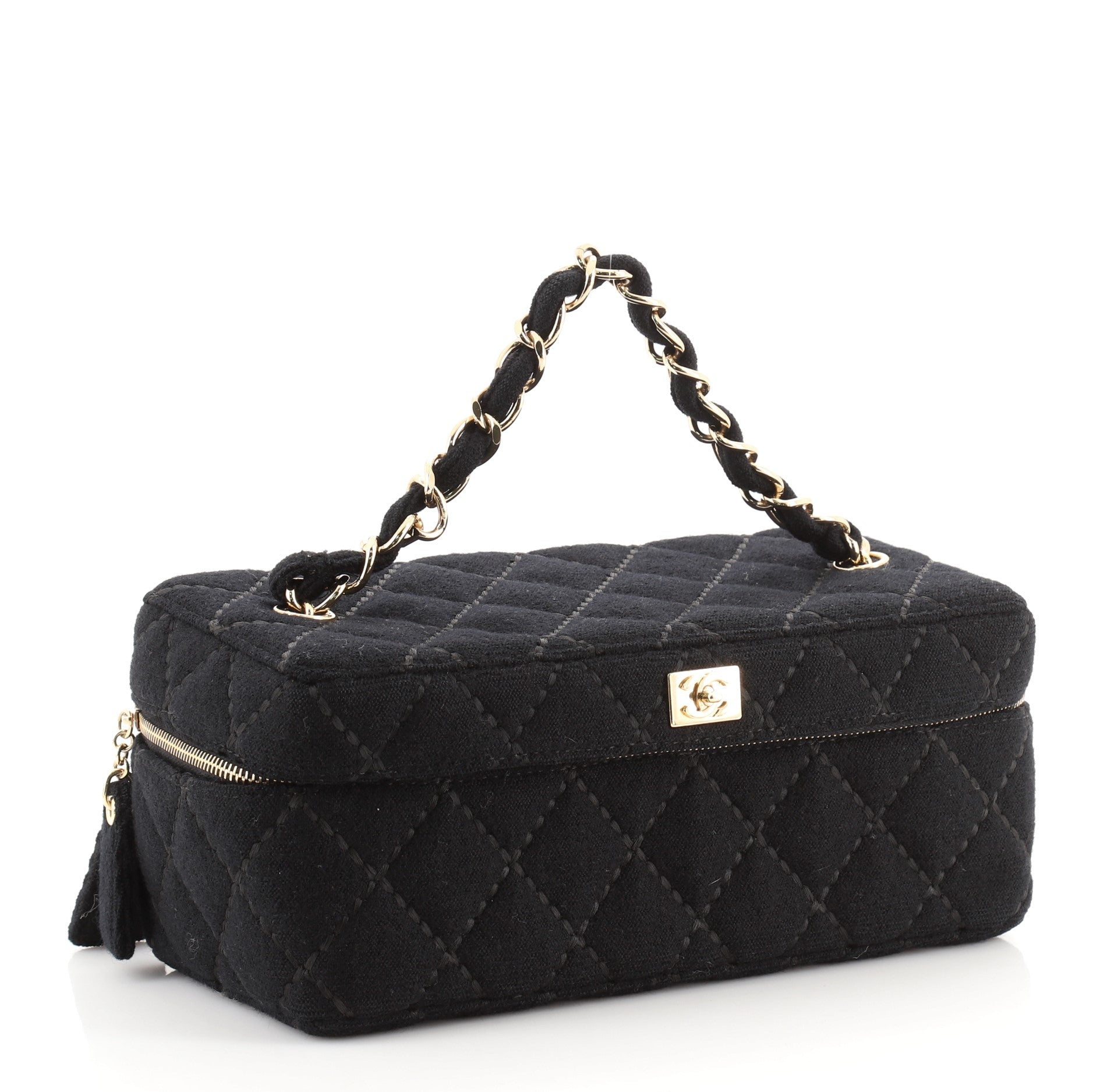 VIntage Chain Handle Vanity Bag Quilted Jersey