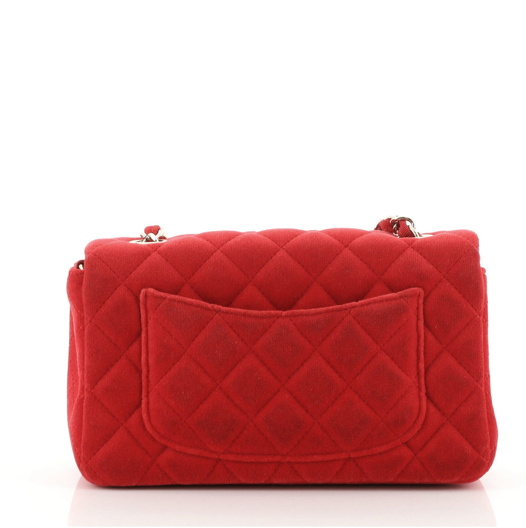 Classic Single Flap Bag Quilted Velvet Mini