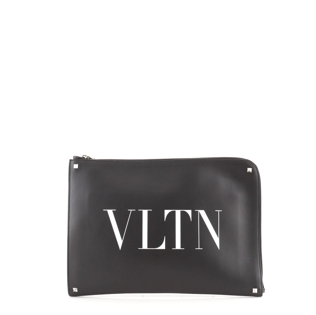 VLTN Zip Clutch Printed Leather