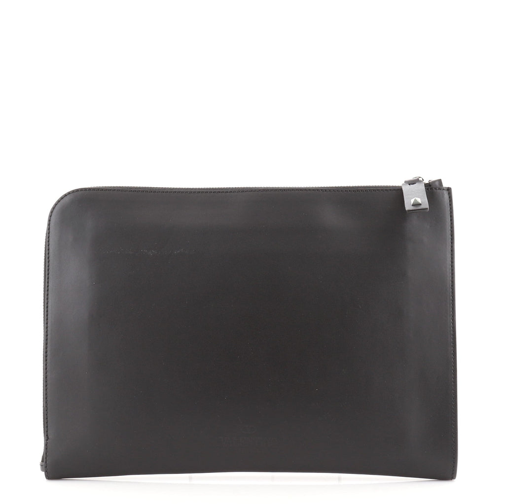 VLTN Zip Clutch Printed Leather
