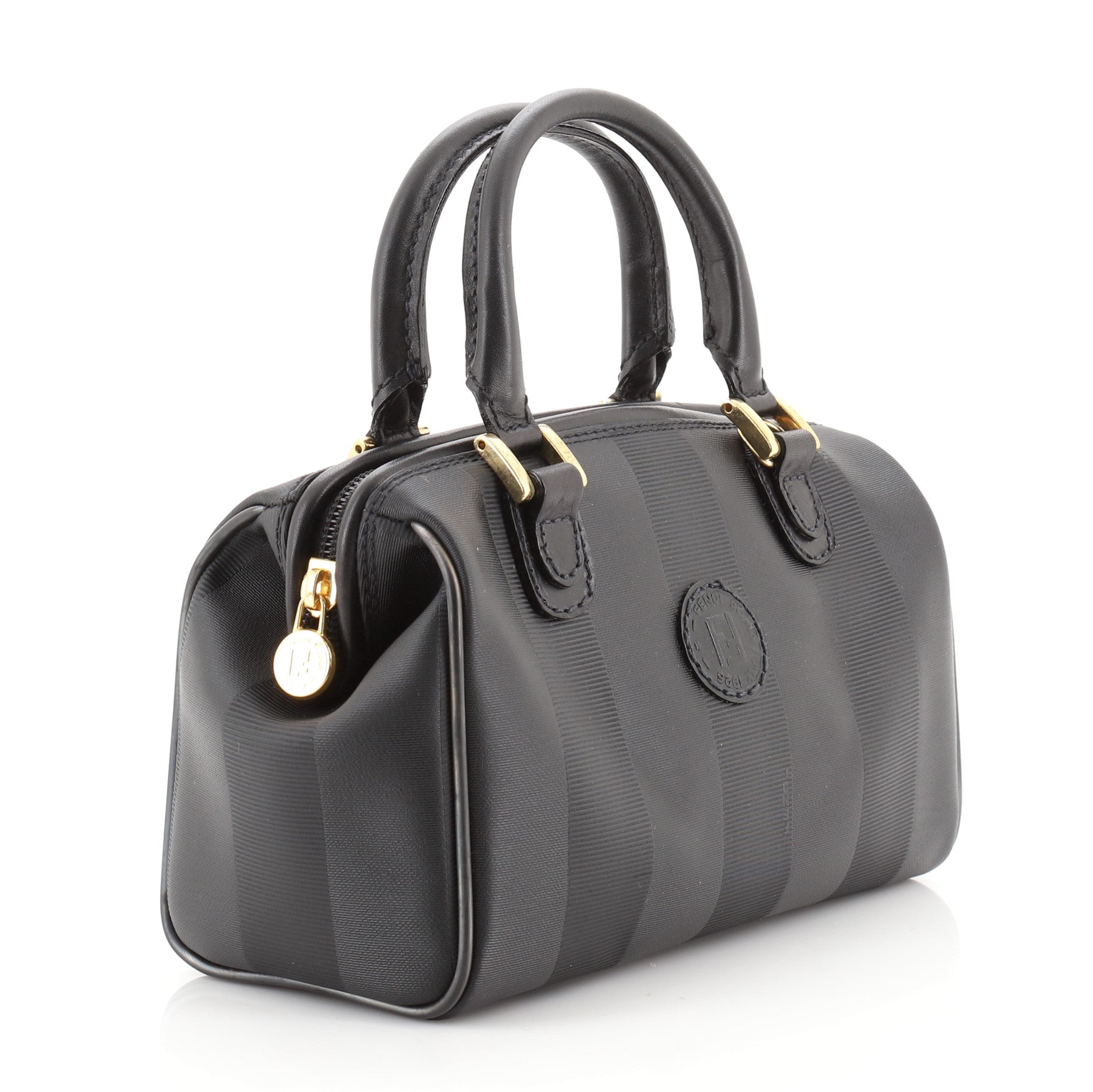 Vintage Pequin Convertible Boston Bag Coated Canvas Mini