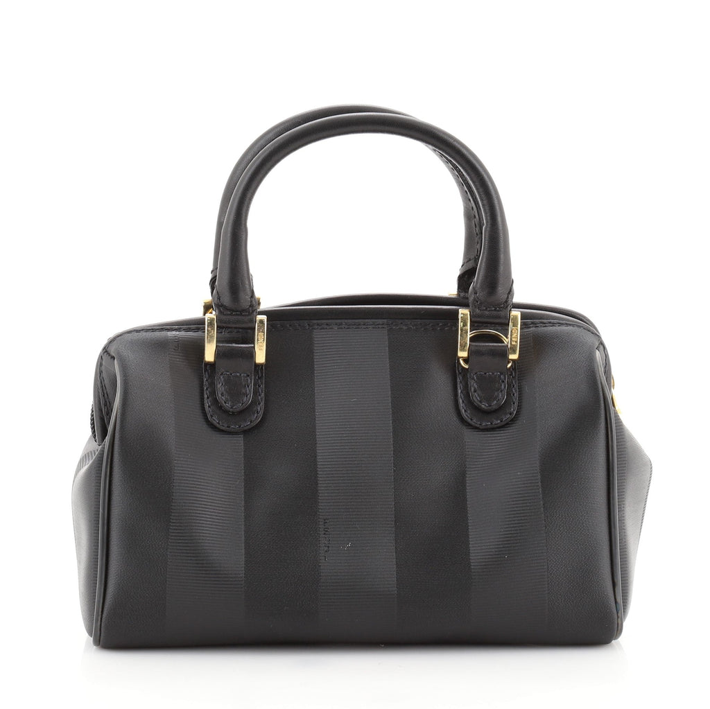 Vintage Pequin Convertible Boston Bag Coated Canvas Mini
