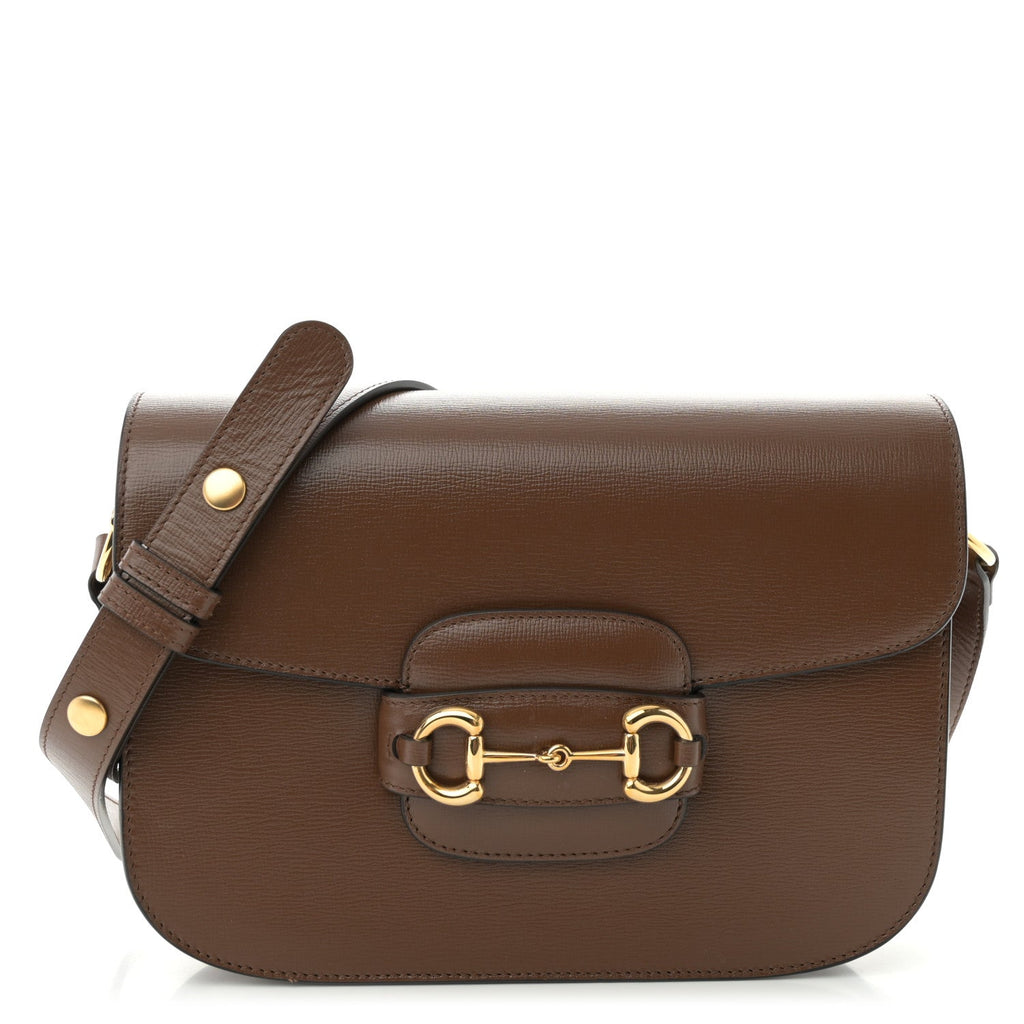 Azalea Calfskin Horsebit 1955 Shoulder Bag Brown Sugar