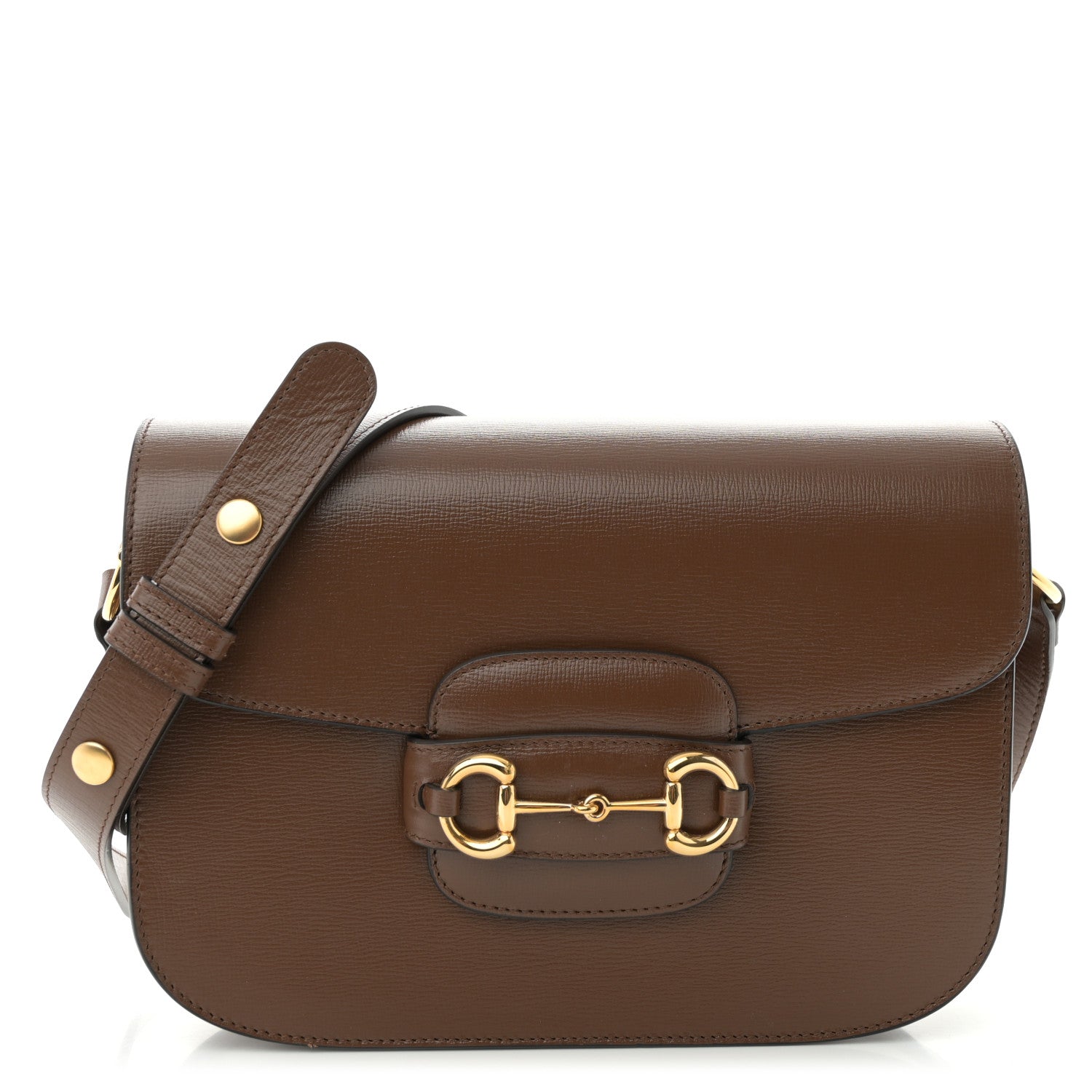 Azalea Calfskin Horsebit 1955 Shoulder Bag Brown Sugar