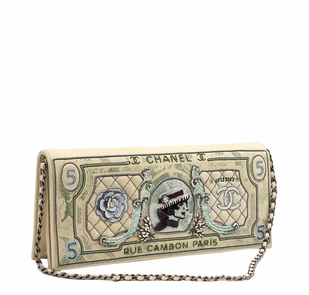 Chanel Embroidered Money Clutch Metiers d’Art Paris-Dallas 2014