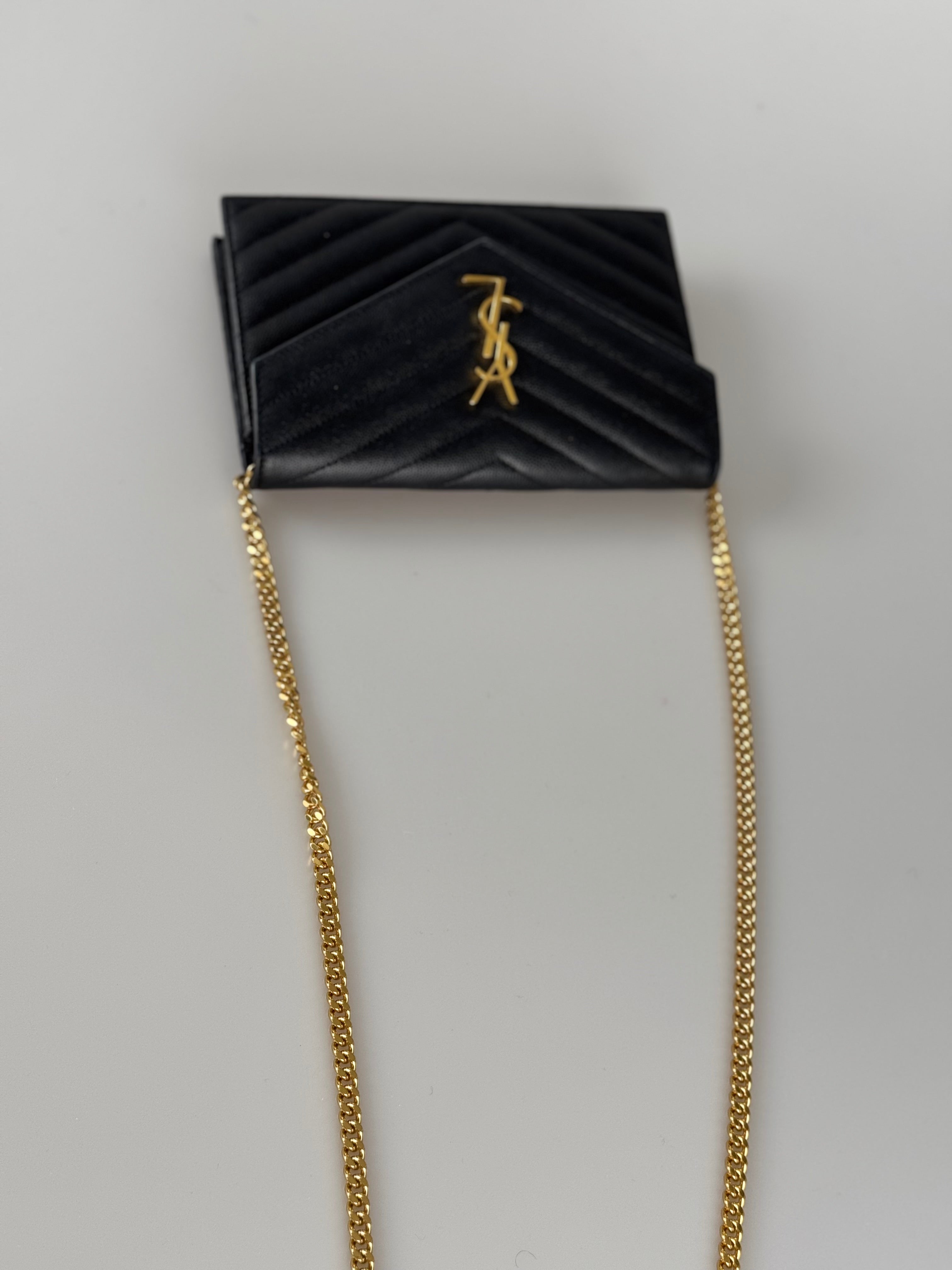 Saint Laurent YSL Chain Wallet Monogram Nero Wallet On A Chain bag