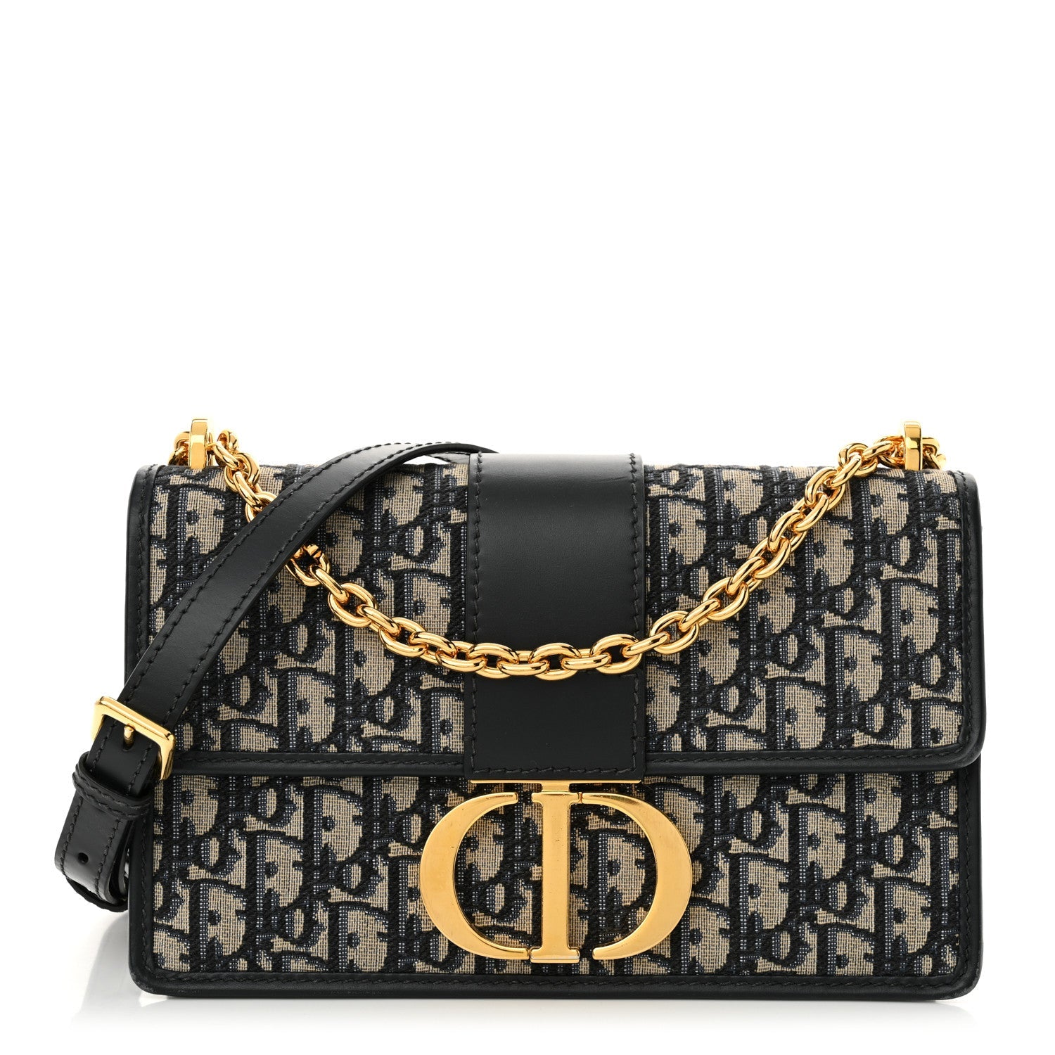 Oblique 30 Montaigne Chain Flap Bag Blue