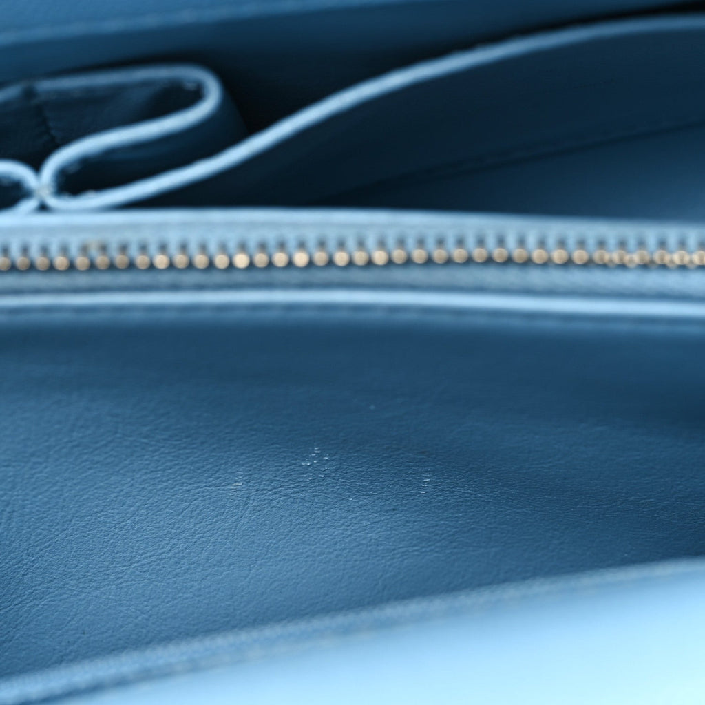 Caviar Quilted Small Coco Chain Handle Flap Blue