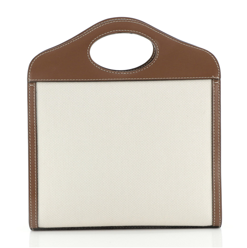 Logo Pocket Tote Canvas with Leather Mini