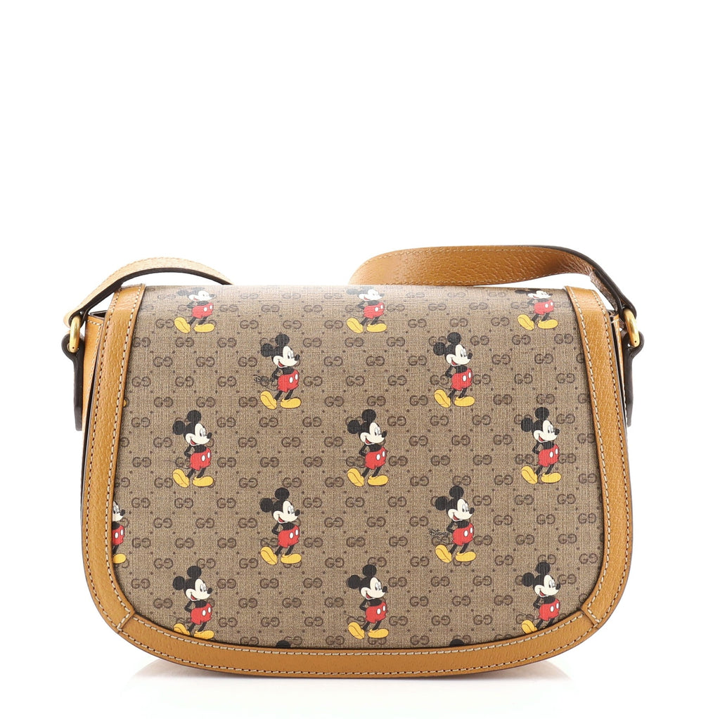 Disney Mickey Mouse Flap Shoulder Bag Printed Mini GG Coated Canvas Small