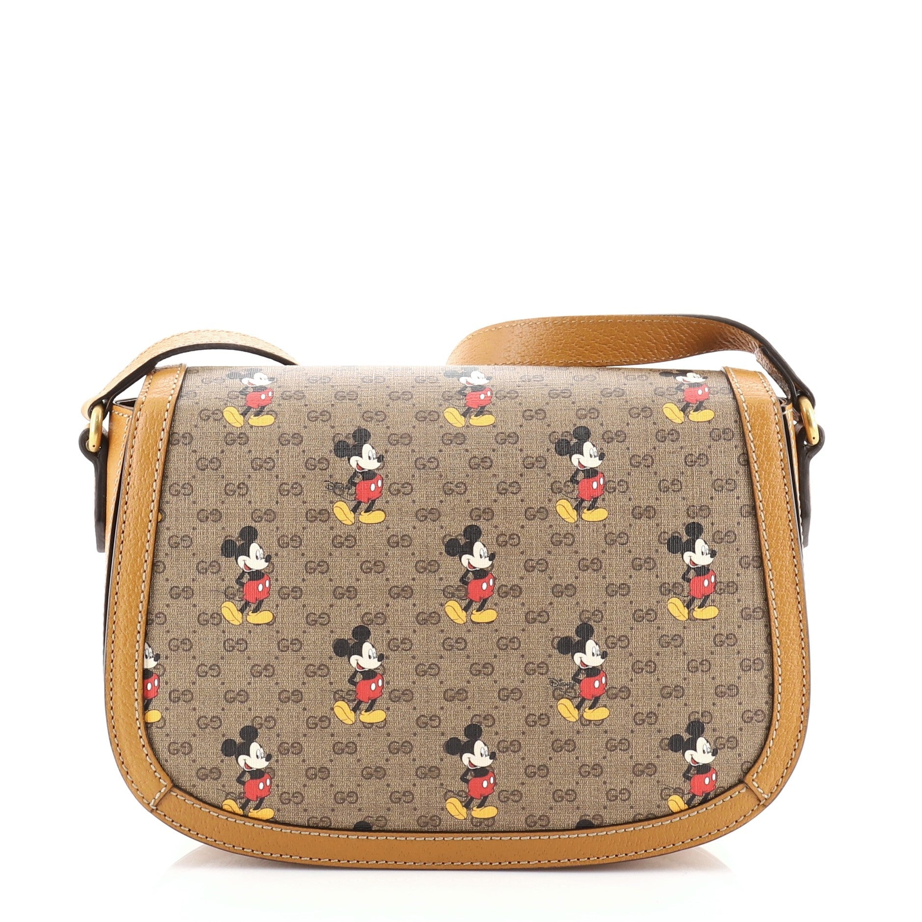 Disney Mickey Mouse Flap Shoulder Bag Printed Mini GG Coated Canvas Small