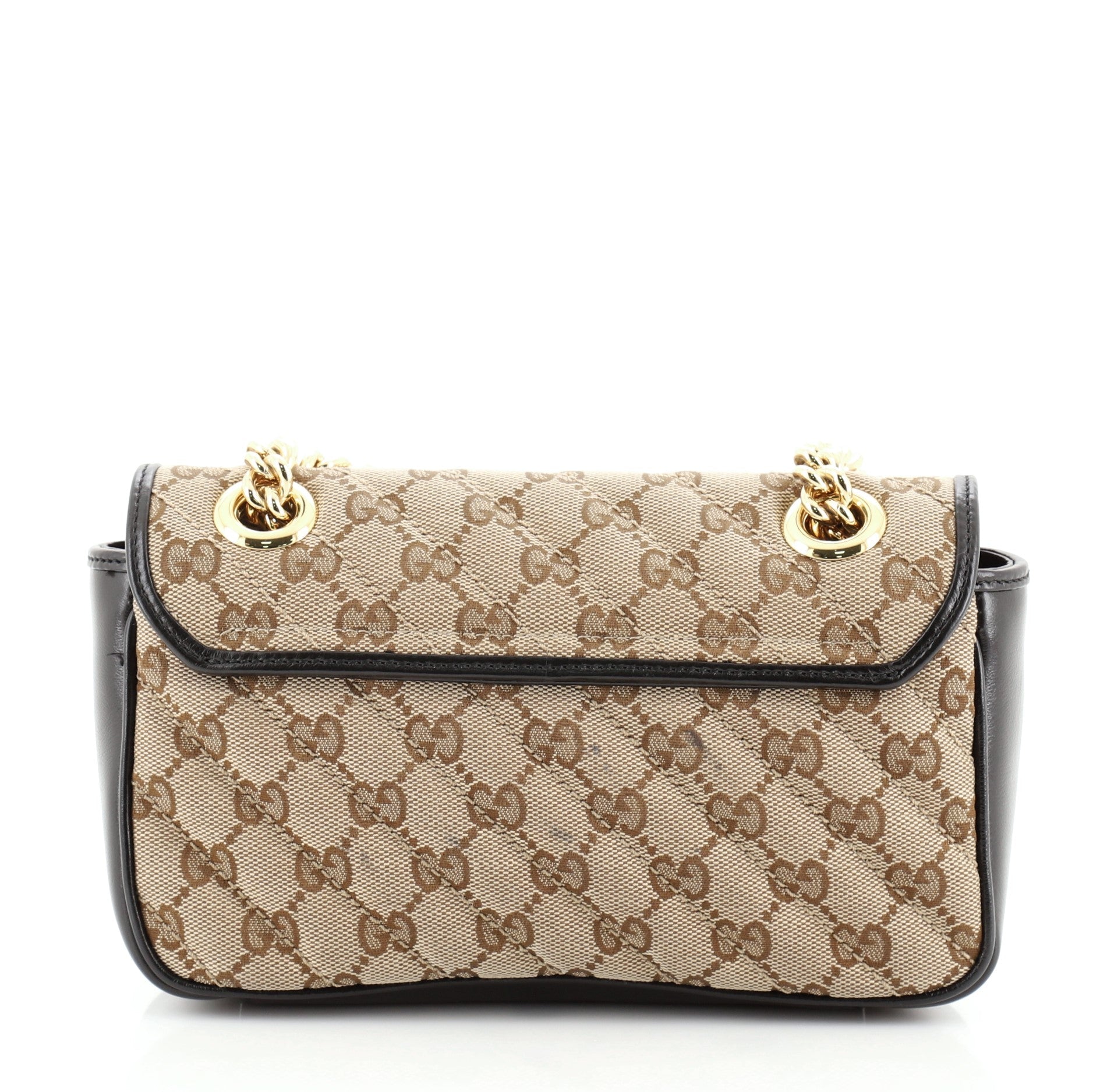 GG Marmont Flap Bag Diagonal Quilted GG Canvas Mini
