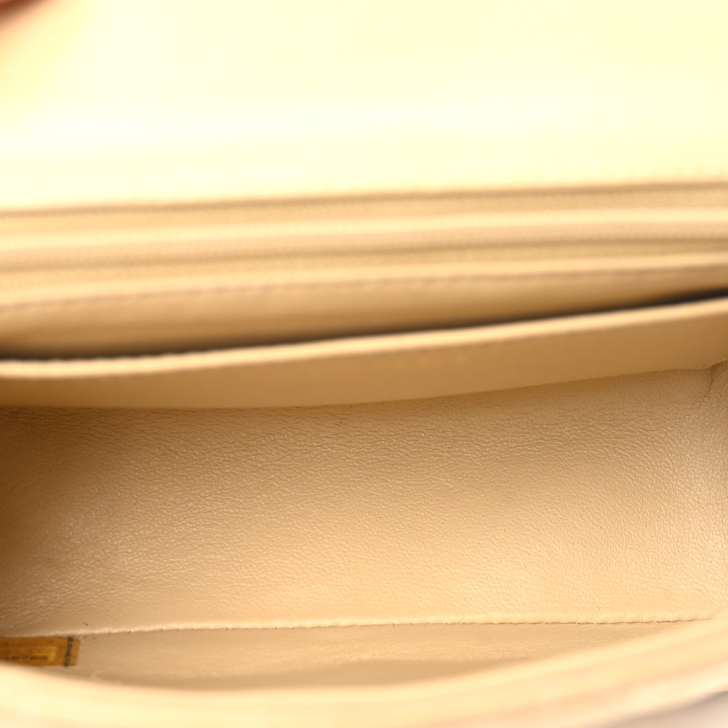 Lambskin Quilted Mini Square Flap Beige