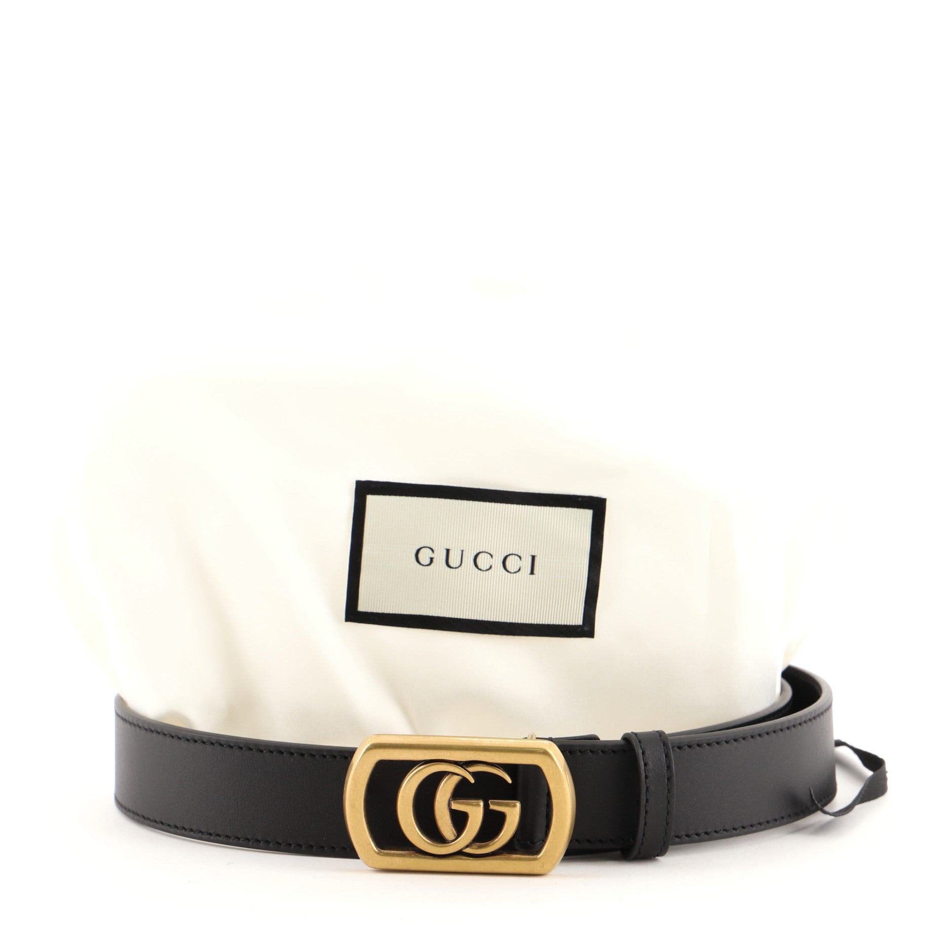 Framed GG Buckle Belt Leather Medium 85