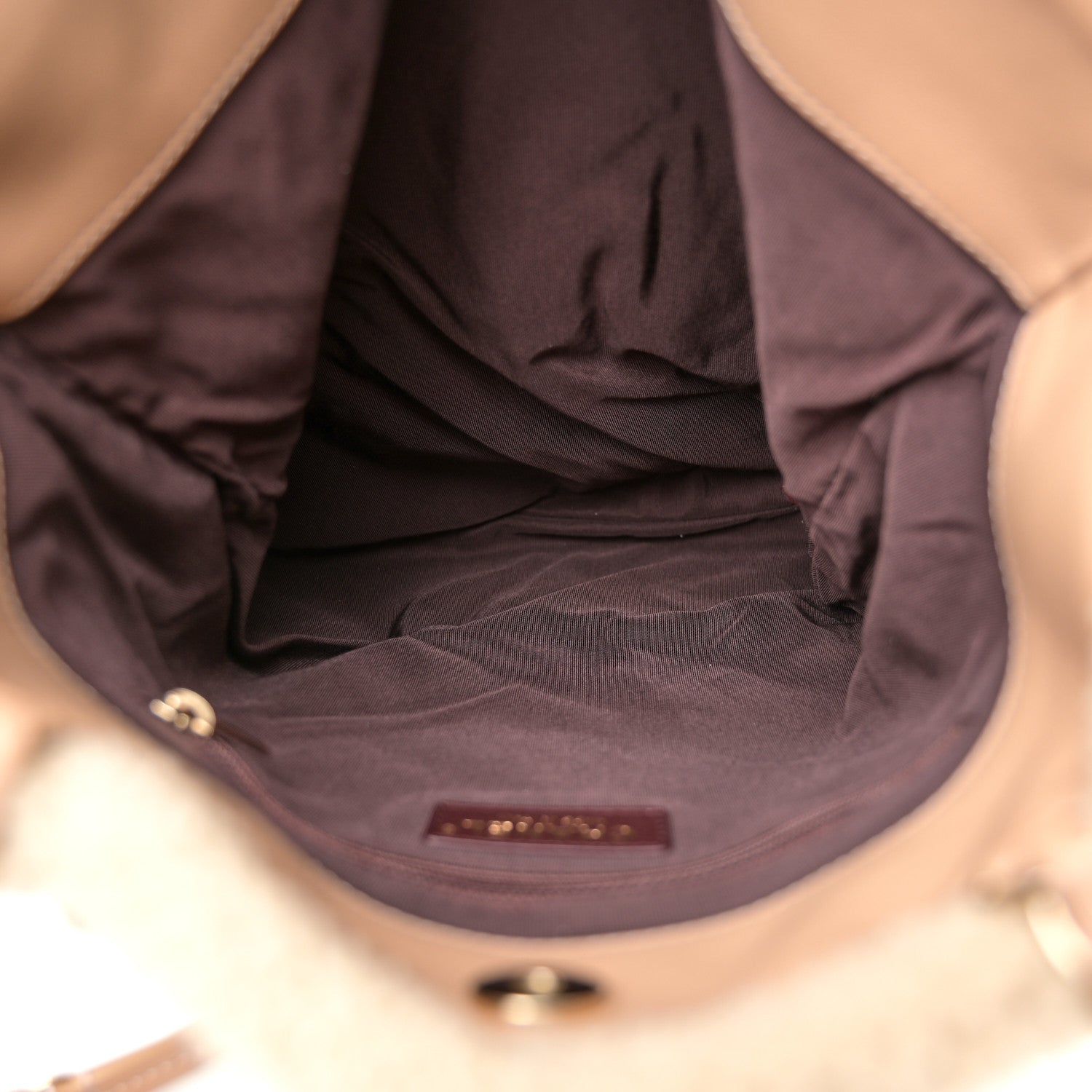 Shearling Small Shopping Chain Bag Beige
