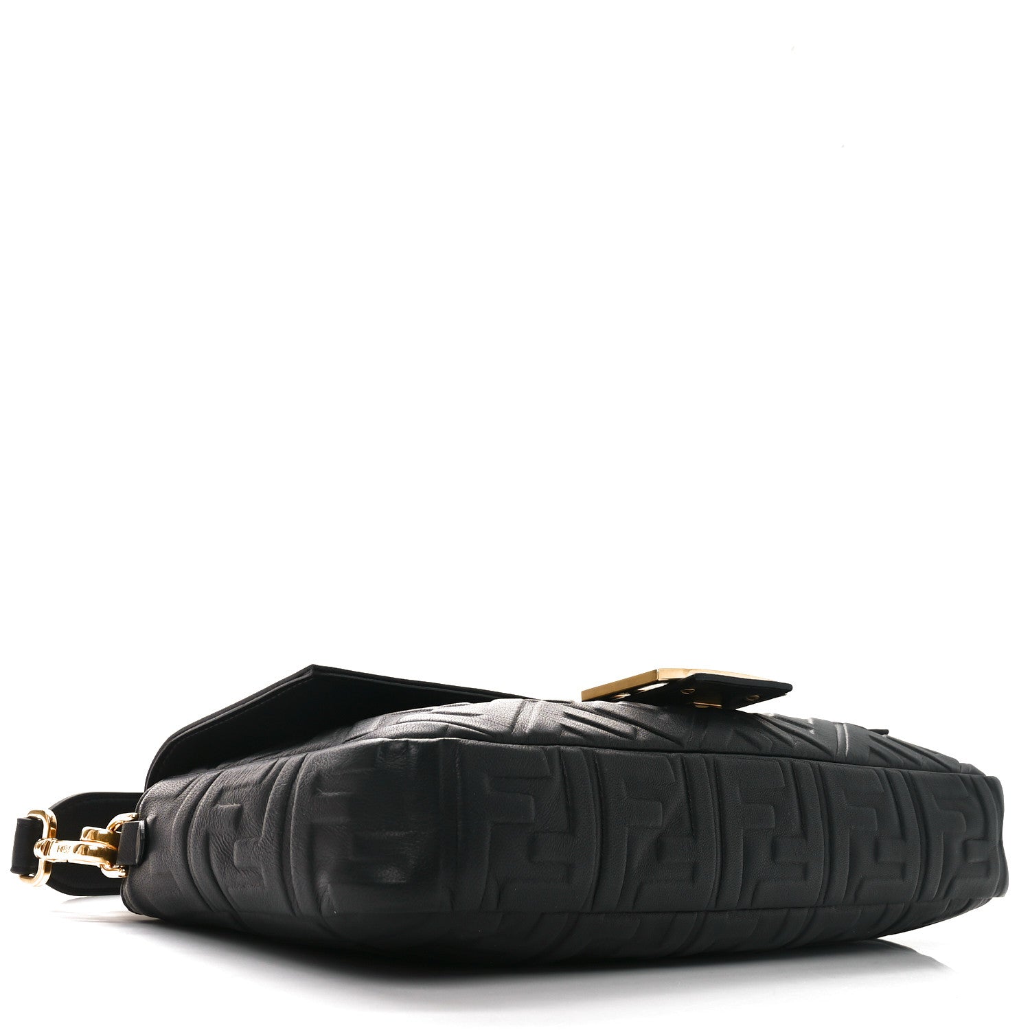 Nappa FF 1974 Embossed Large Baguette Black