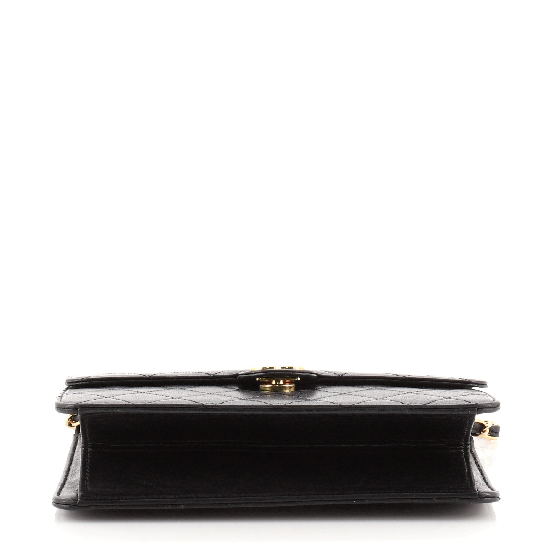 Vintage Clutch with Chain Quilted Leather Small