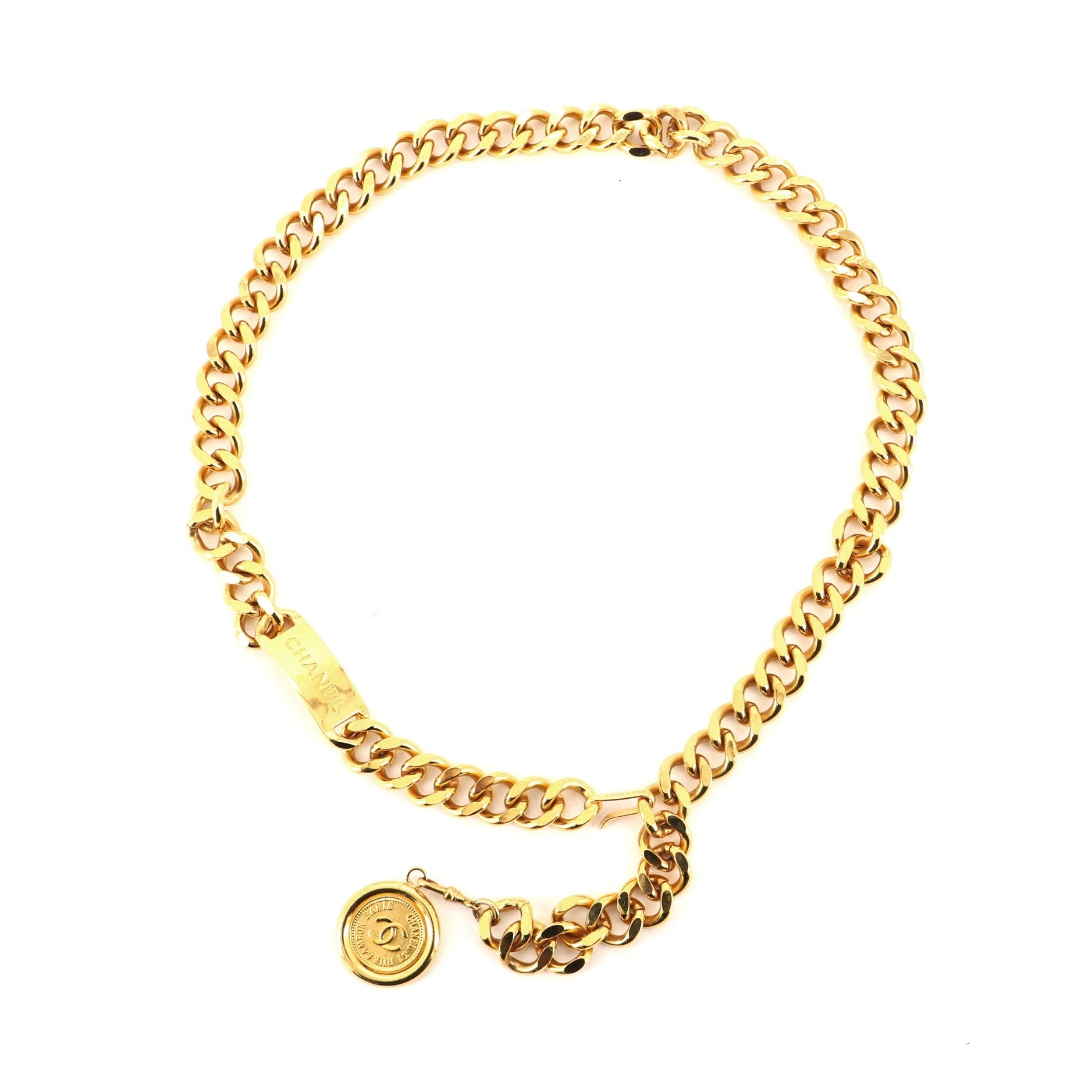 Vintage Medallion Chain Belt Metal 80