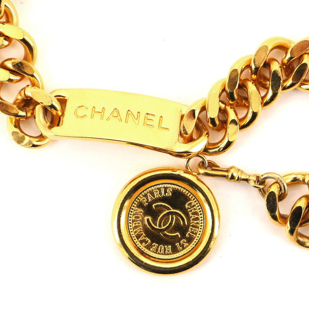 Vintage Medallion Chain Belt Metal 80