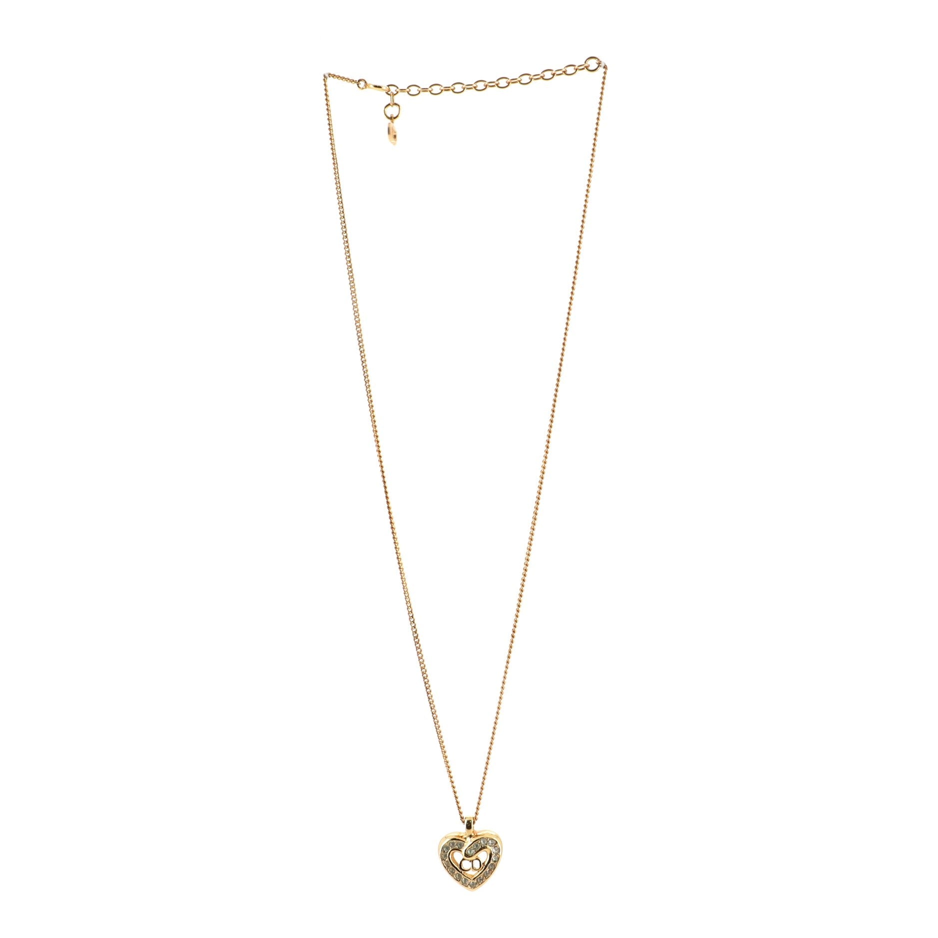 CD Heart Necklace Metal with Rhinestone