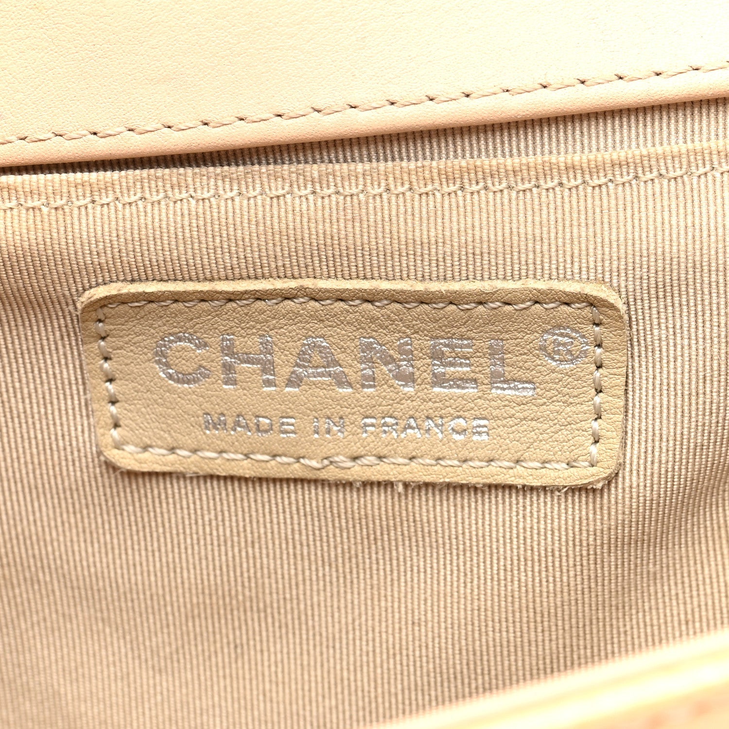 Patent Quilted Medium Boy Flap Beige