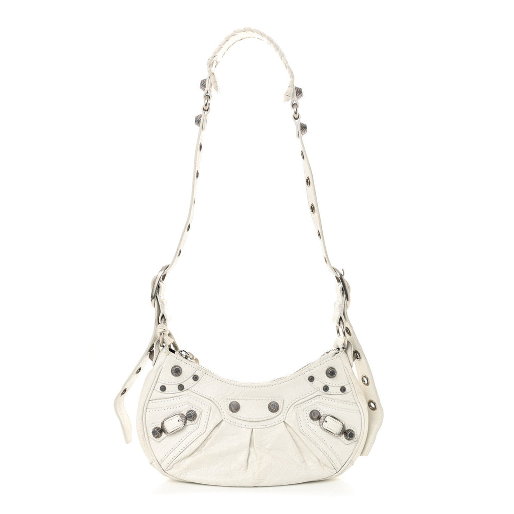 Agneau Arena Le Cagole Shoulder Bag XS Optic White